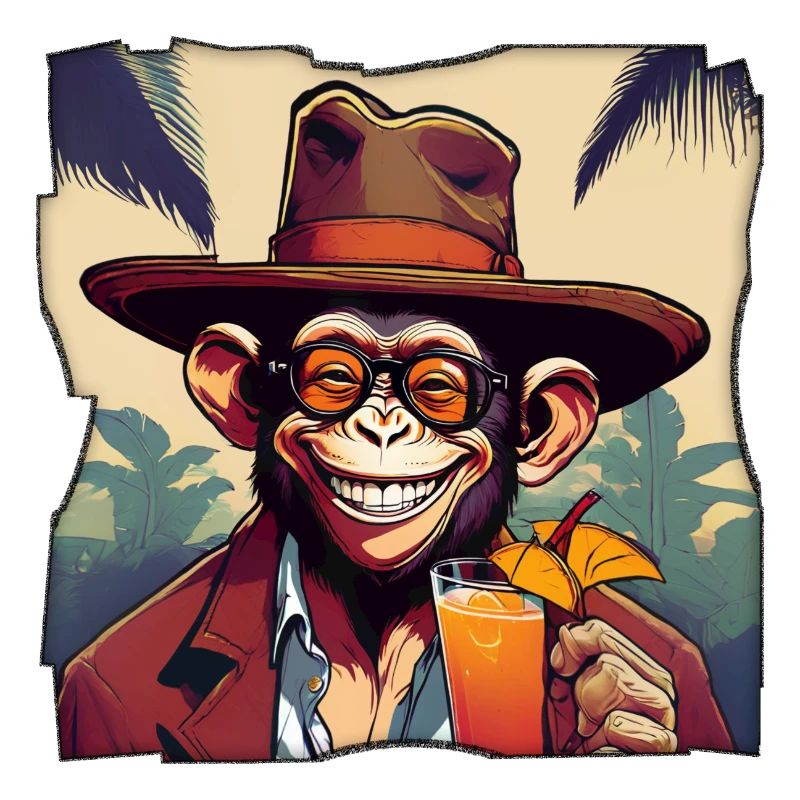 Singe avec cocktail !