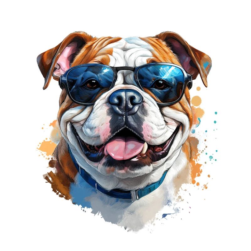 Bouledogue avec lunettes de soleil