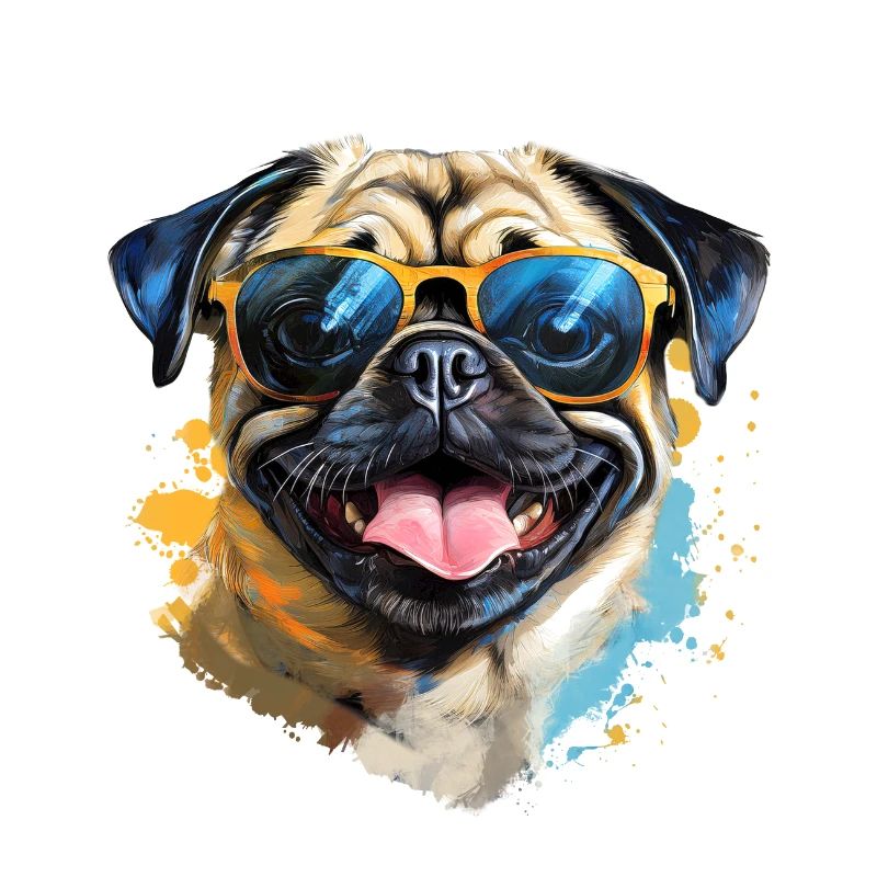 Mops mit Sonnenbrille