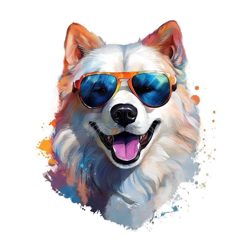 Samoyed with sunglasses