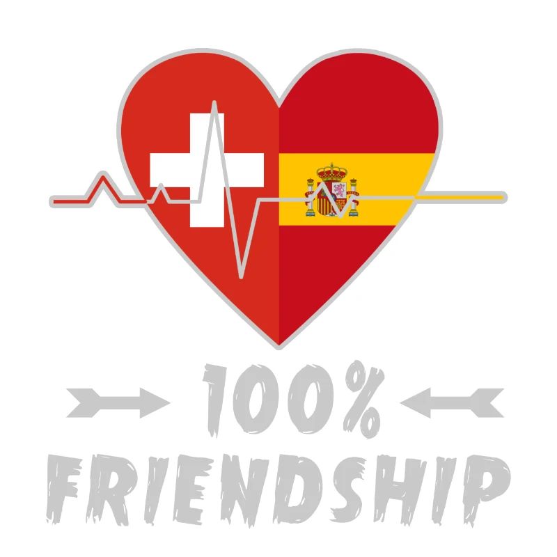 Schweiz und Spanien 100% Freundschaft