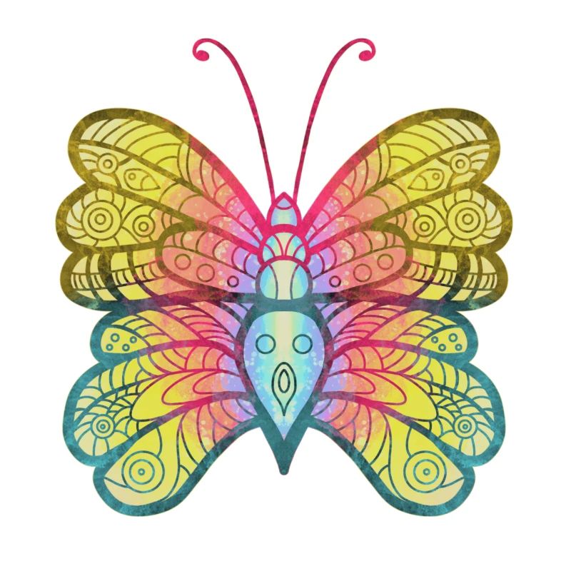 Mandala Schmetterling Wasserfarbe