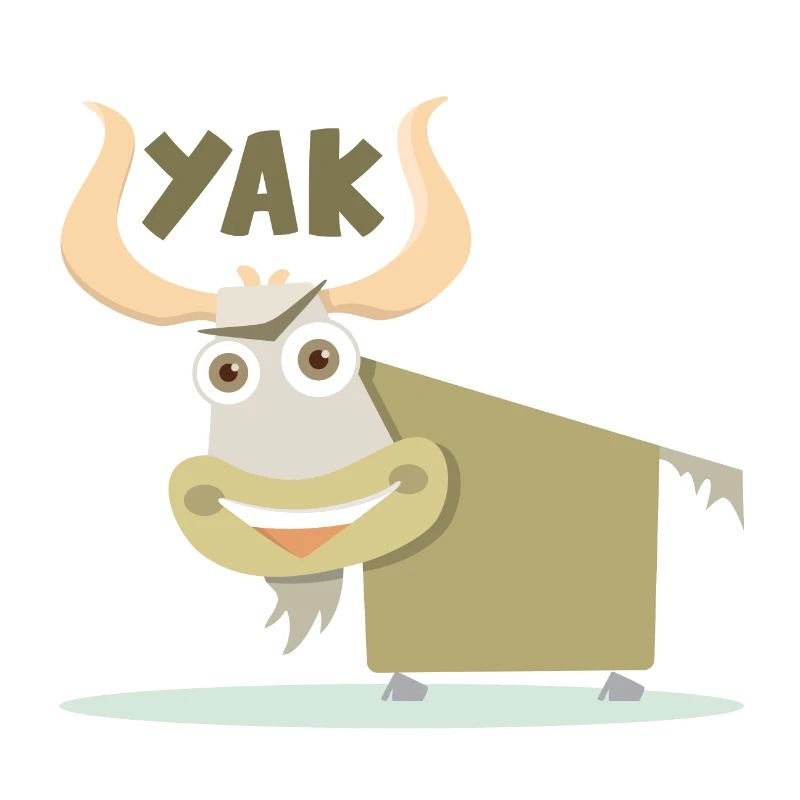 Fröhliche und farbenfrohe Illustration eines Yaks