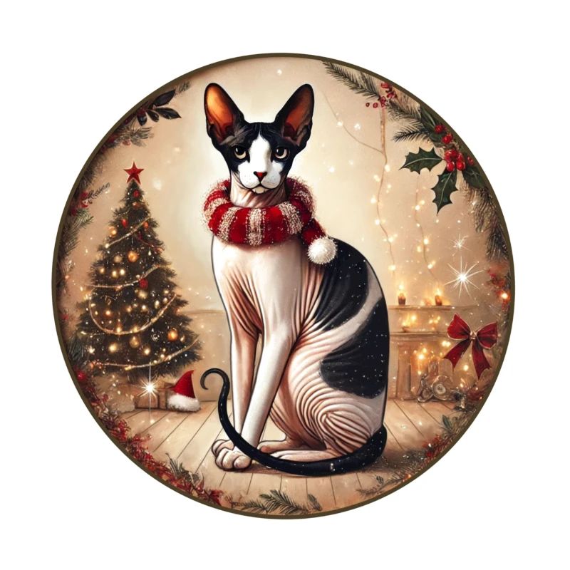 Portrait de Noël avec Sphynx
