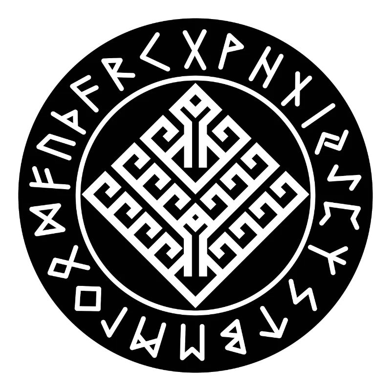 Yggdrasil black rune circle