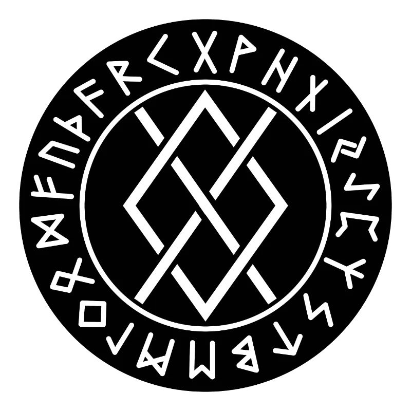 Gungnir-Runen mit schwarzem Kreis