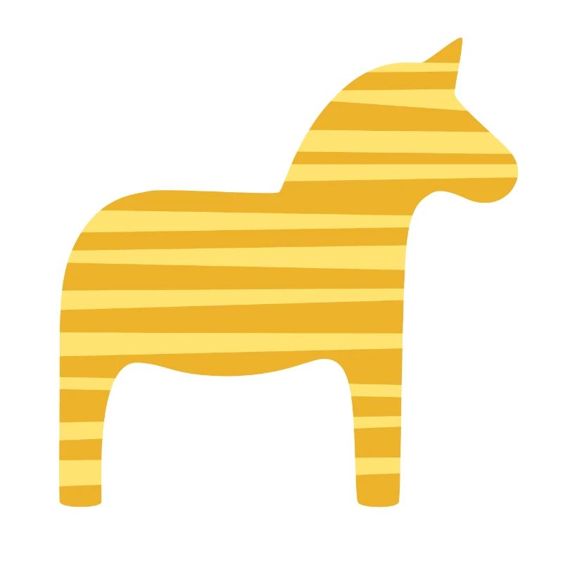 Dala Horse Stripes Suède Noël scandinave