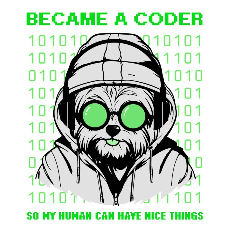 Became a Coder – Hacker Dog Binary Look