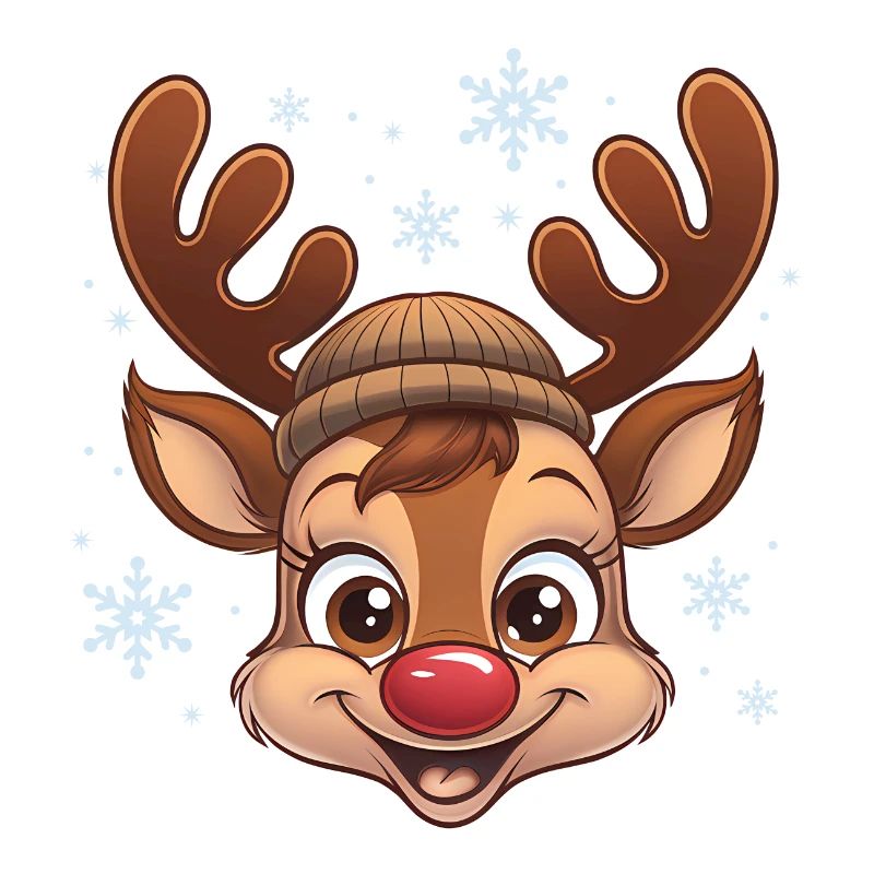 Cute Reindeer Boy with Woolen Hat