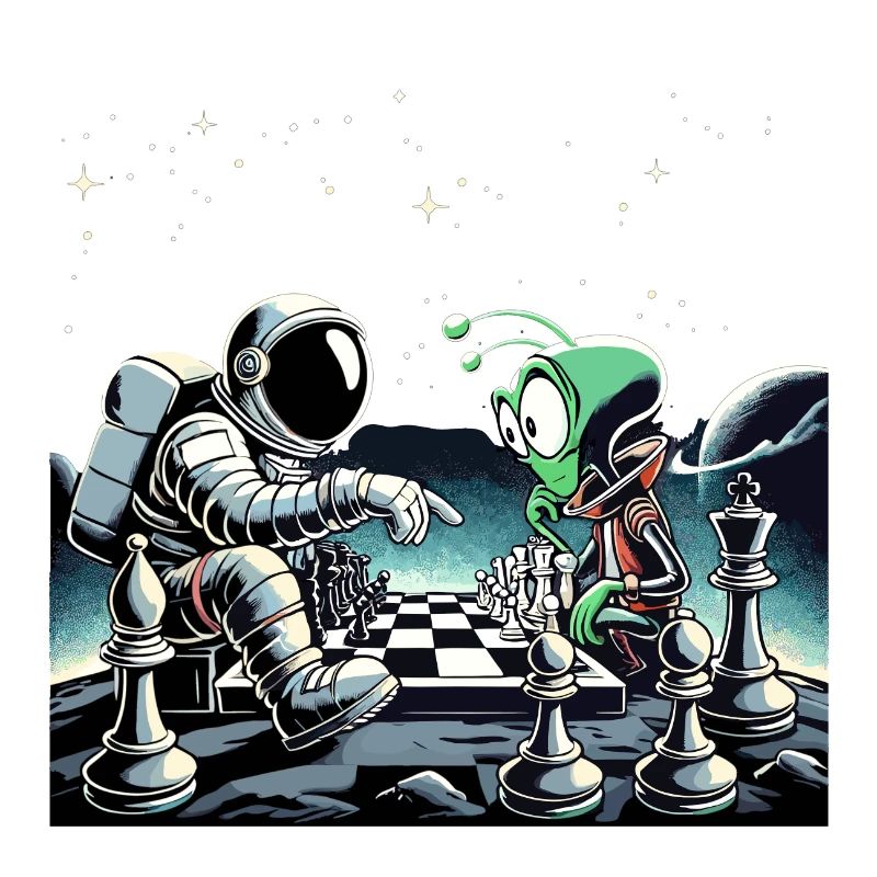 Astronaute Alien Jeu d'échecs Univers Cadeau