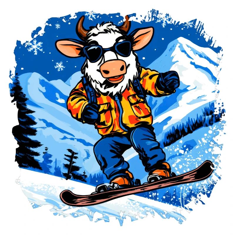 Vaches Snowboard / Vache Snowboardeuse