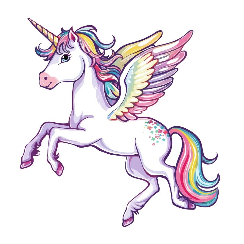 Licorne Ailes Arc-en-ciel