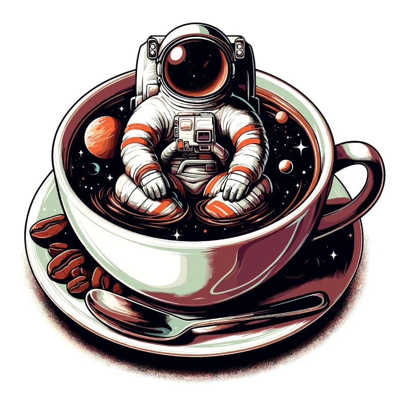Schwarzer Kaffee Astronaut Tasse Galaxie Geschenk