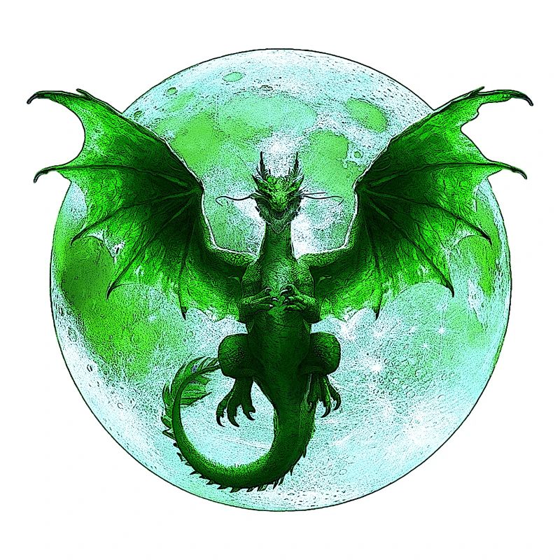 Fantasydesigns, Drachen motiv, verschenken, Monde