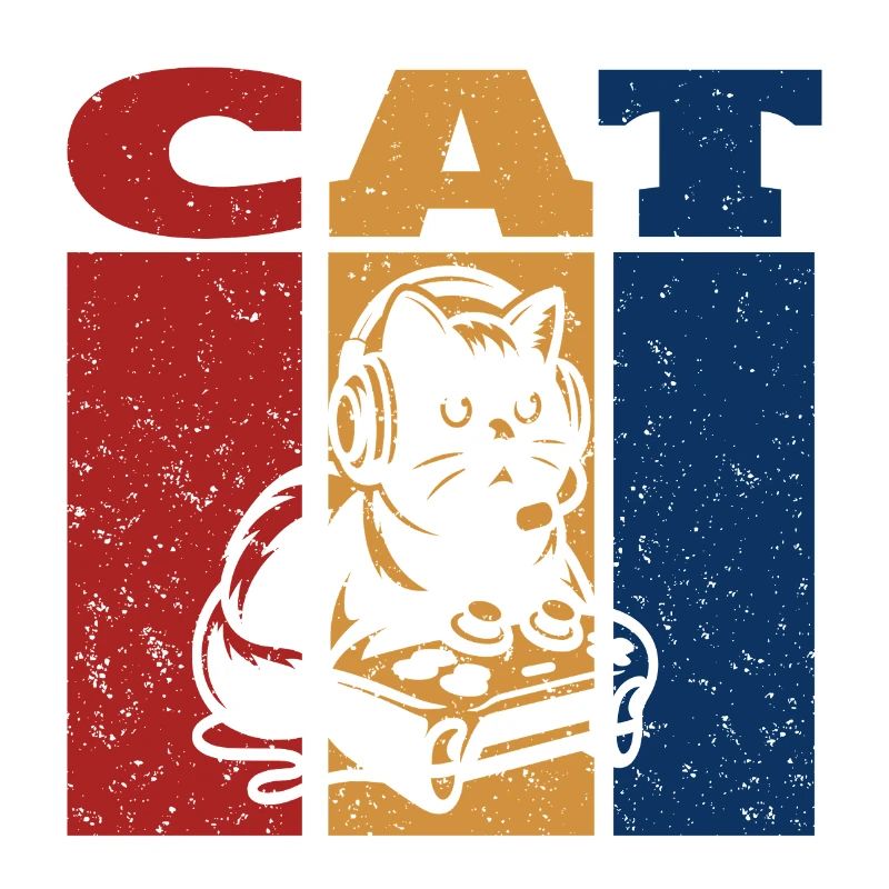 Le design rétro du chat gamer