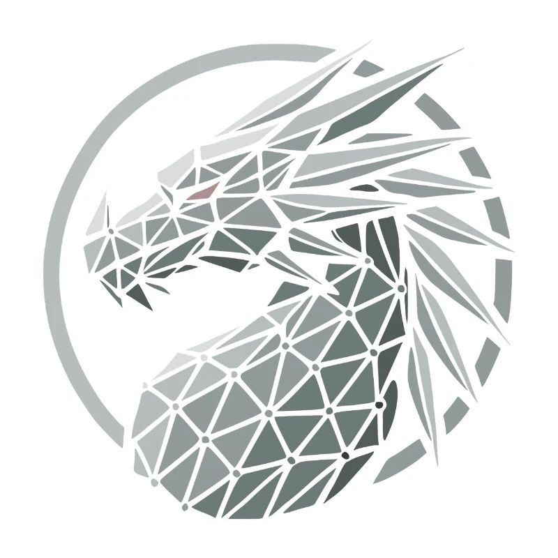Blue Polygons Dragon Head