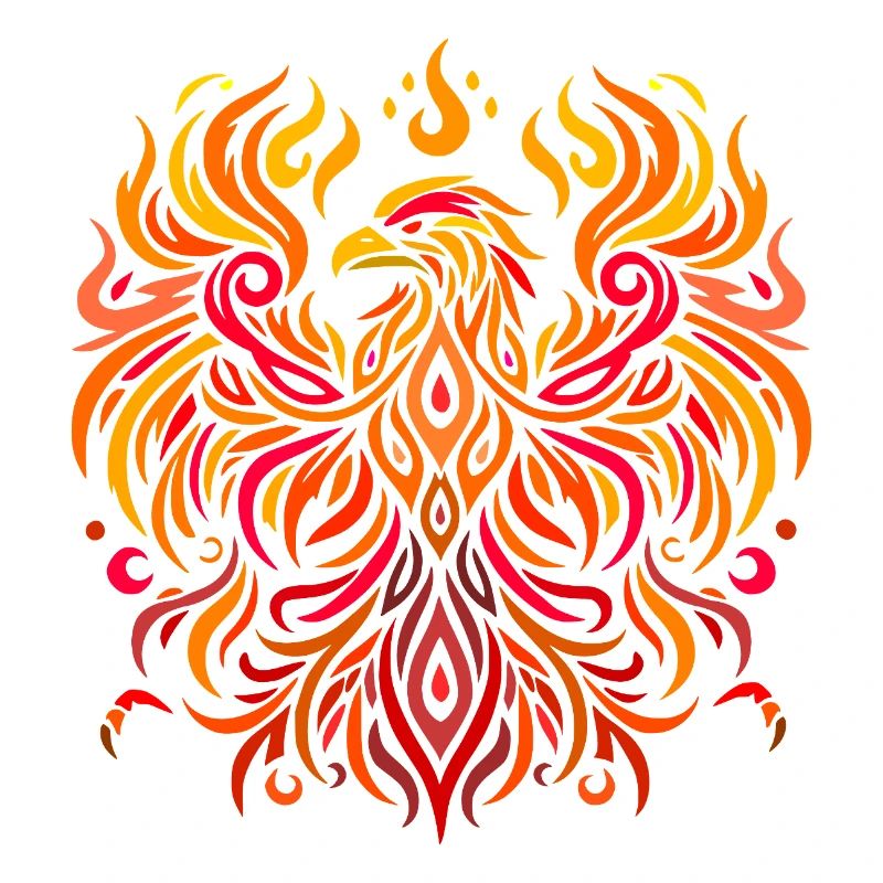 tribal eagle fire yellow red
