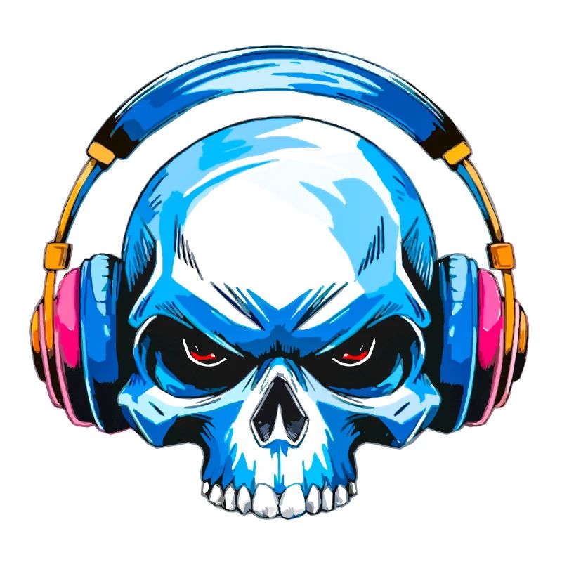 Skull mit kopfhörer