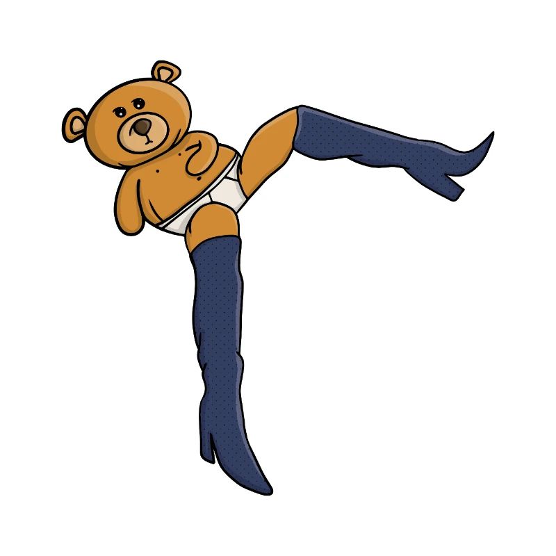 Teddy bear wearing knee-high boots