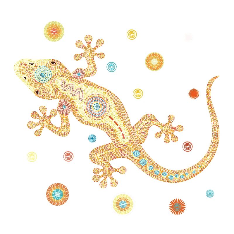Mosaik-Eidechse – Farbenfrohes Tierdesign