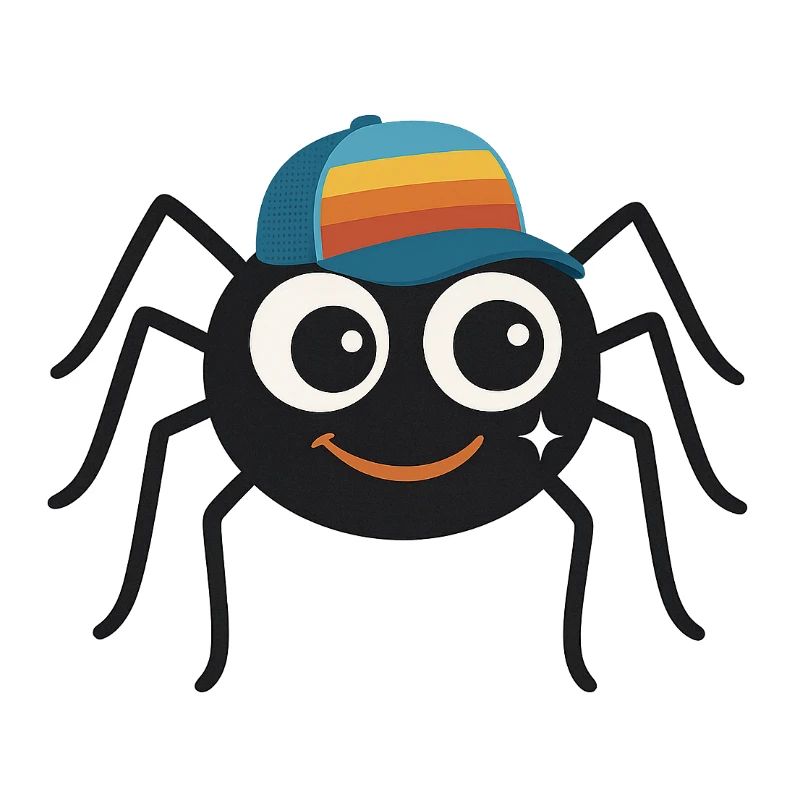 Coole Spinne mit Retro-Cappy – süß & frech