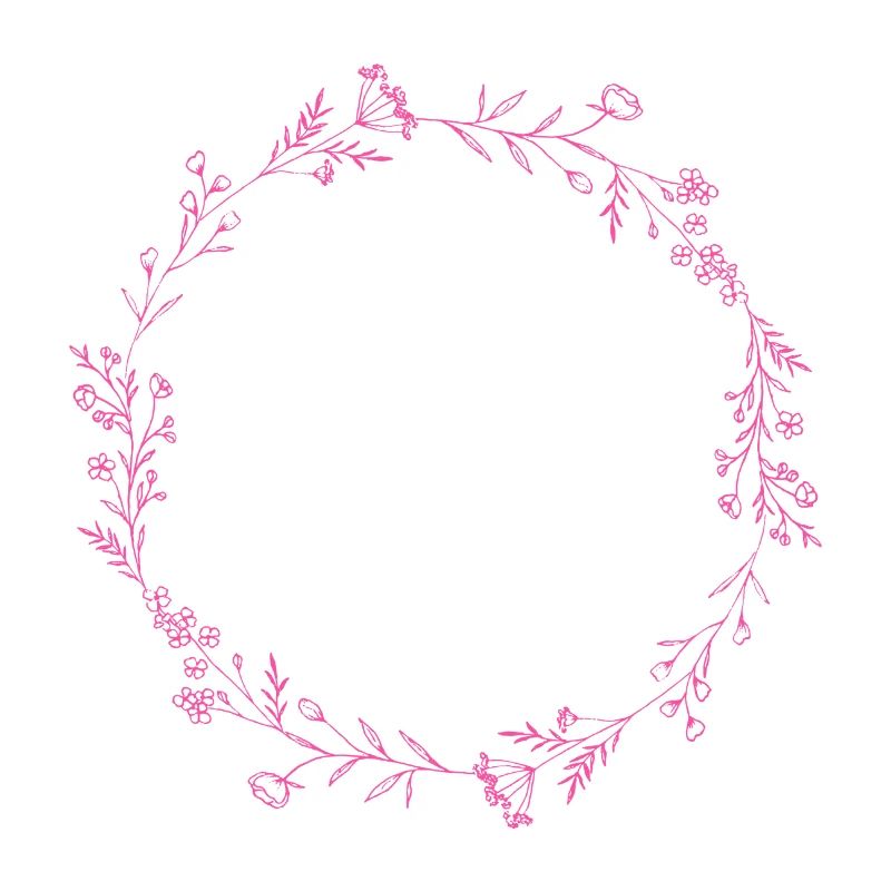 Cercle de fleurs de fleurs roses