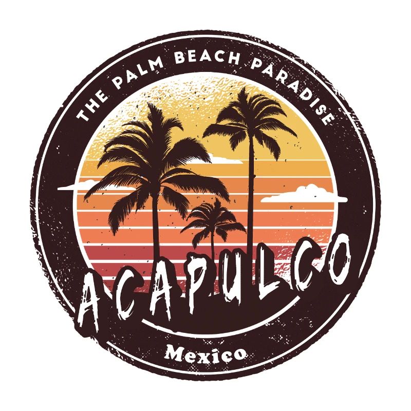 Acapulco Mexico Palm Trees Beach Design