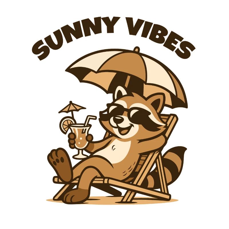 Raton laveur de la plage Sunny Vibes