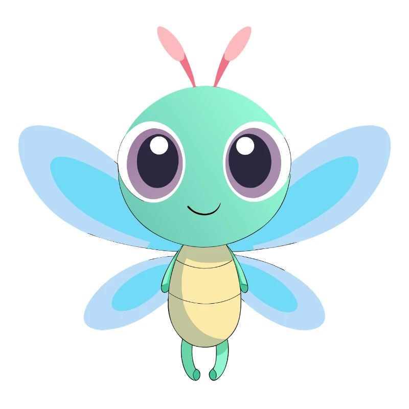 Bébé libellule colorée