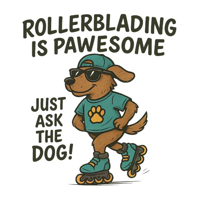Rollerblading ist pawesom Hund