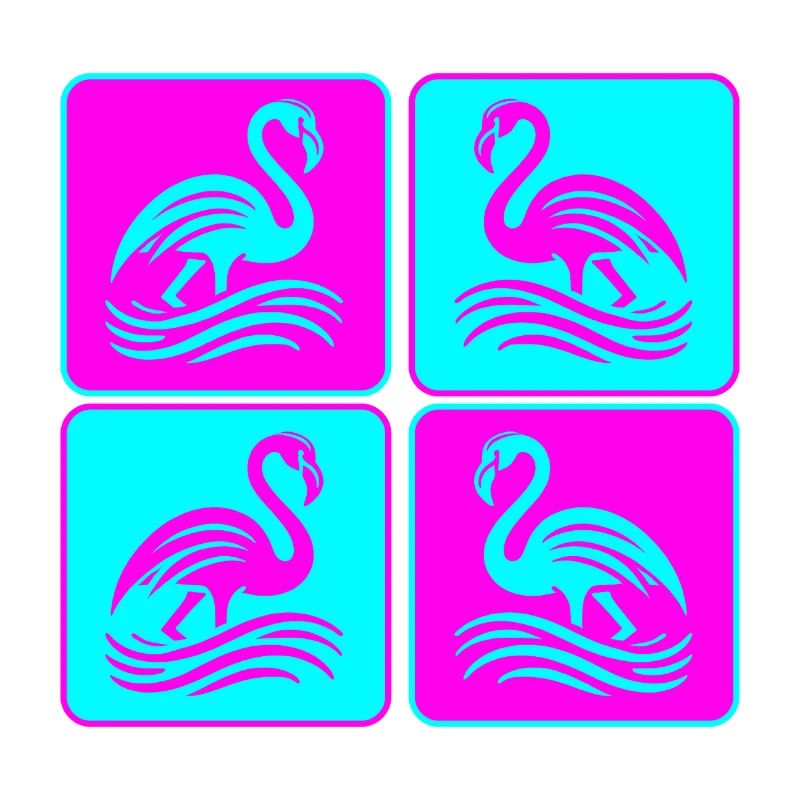 Flamingo Waves Pop Art