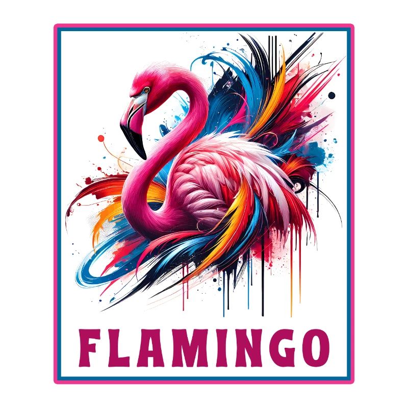 Graffiti Flamingo Explosion