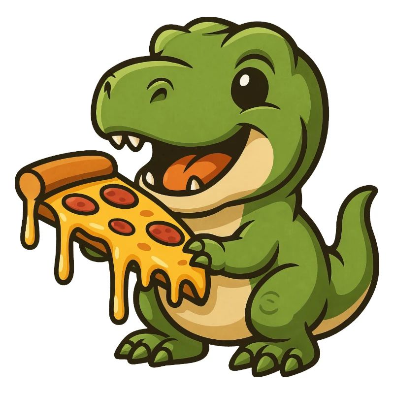 Mignon Dino T-Rex Dessin animé Pizza Lover