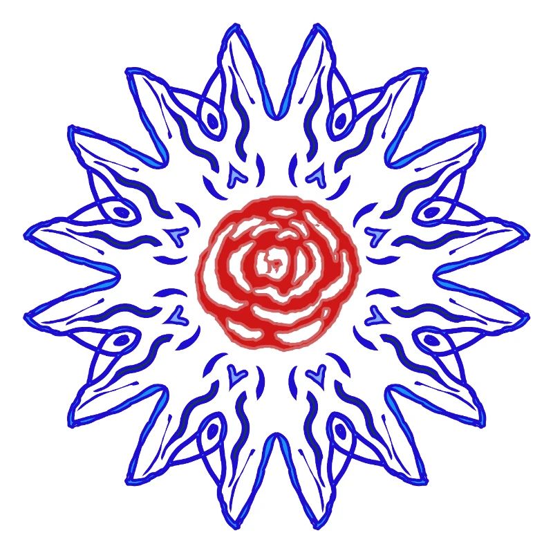 Rose dans le soleil bleu