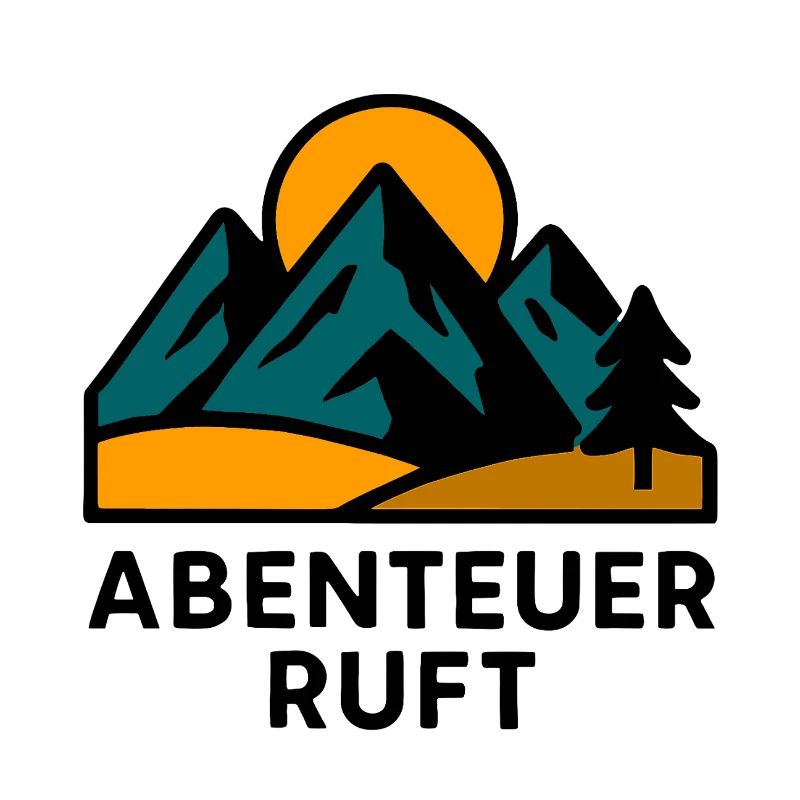 Mountain motif with sunrise