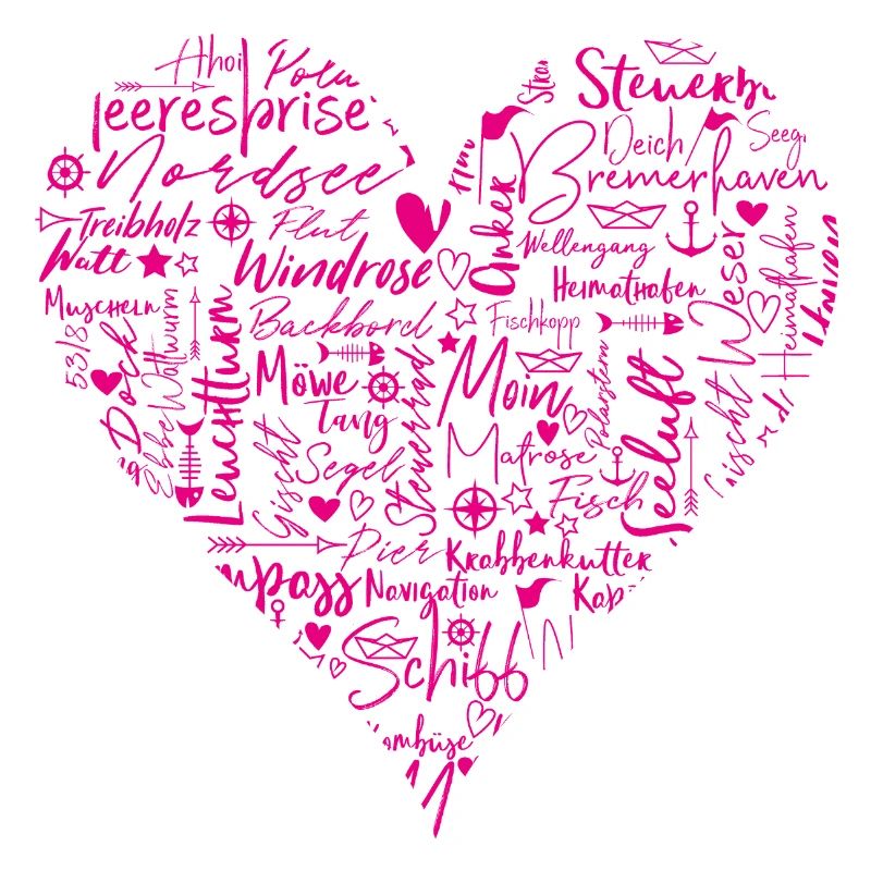Maritime heart, magenta