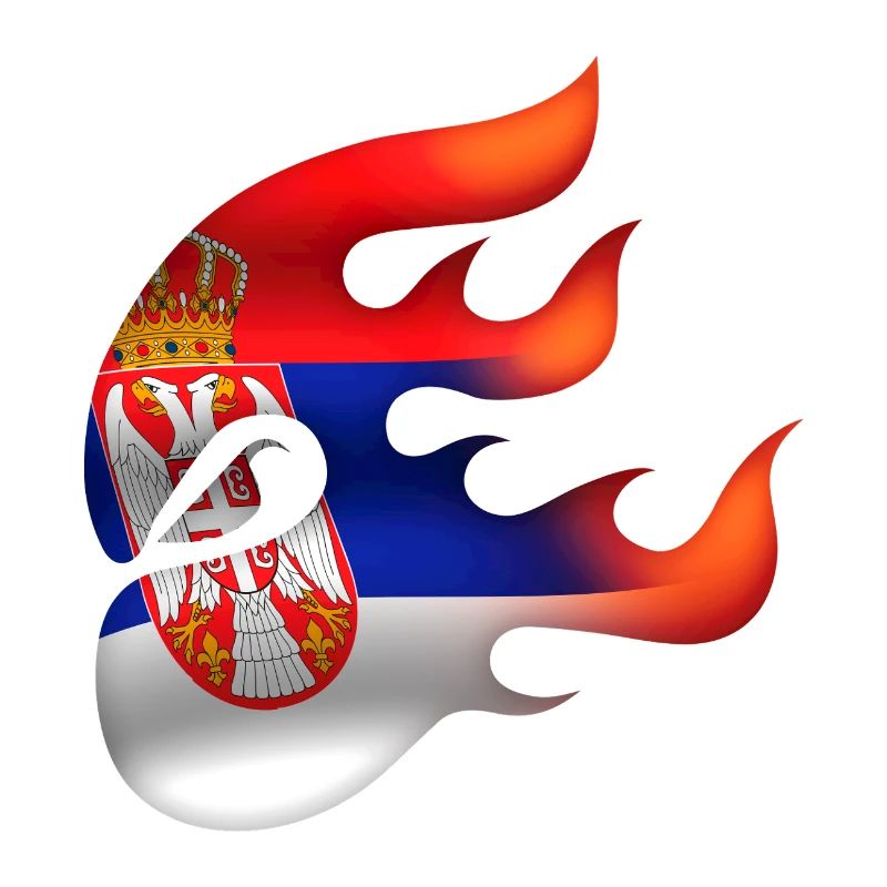 Drapeau de la Serbie - Serbe - Ninja
