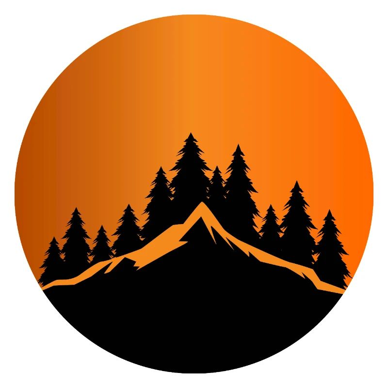 Sunset Mountain Forest Silhouette