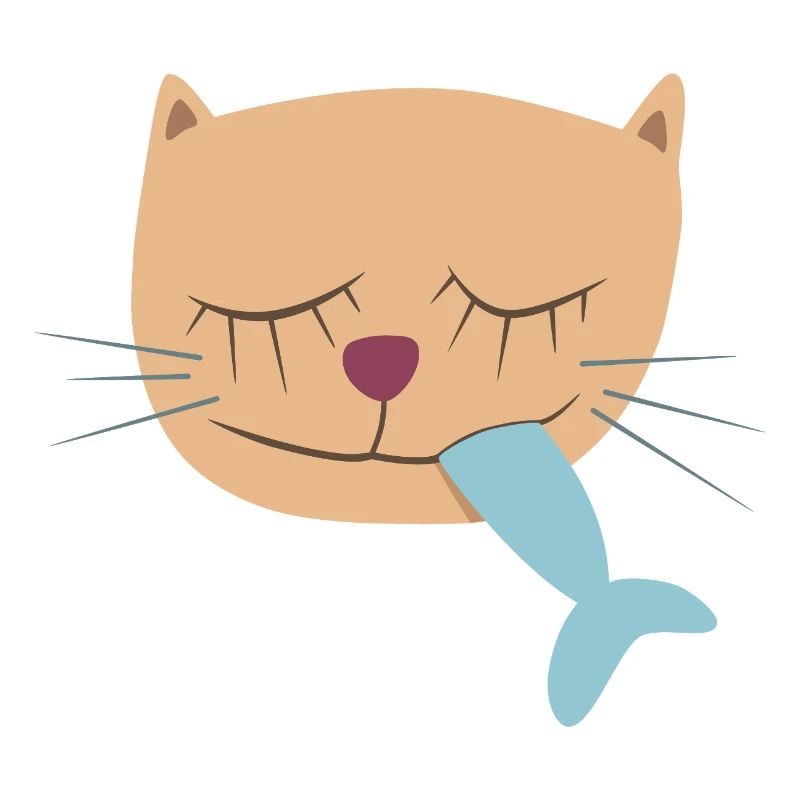 Harbor Cat Head Fish Maritime Kids Decoration Comic