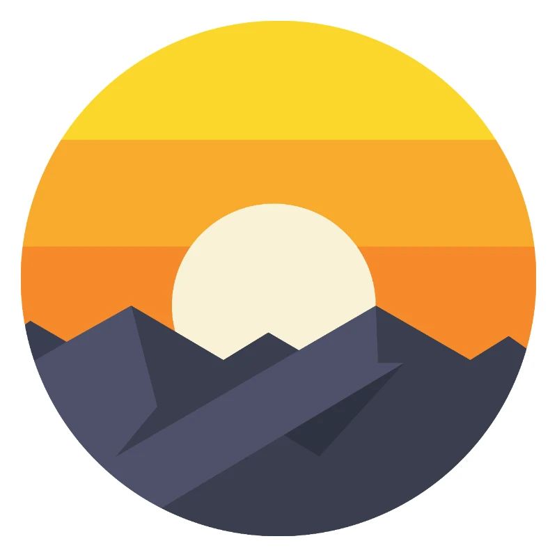 Coucher de soleil Montagne Abstrait