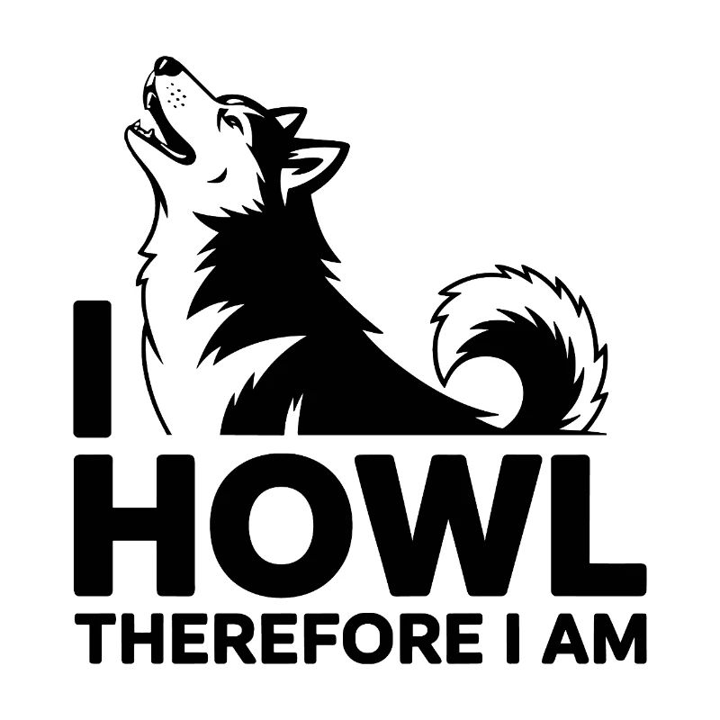 Funny Husky Wolf Howl Quote Design 