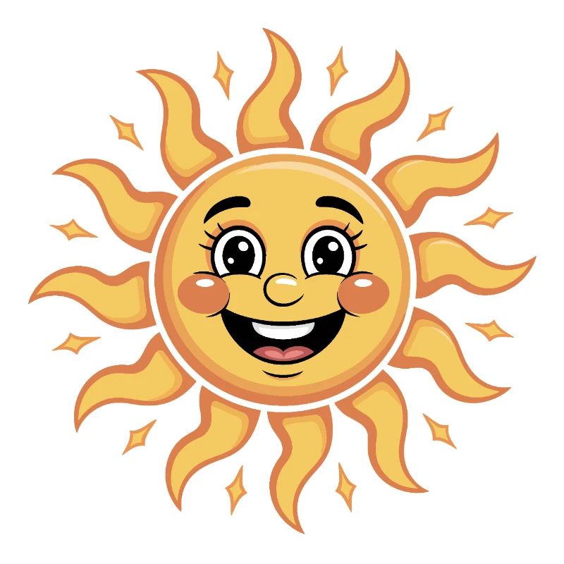 Cheerful Sun Sky Illustration