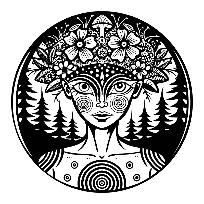 Mystischer Waldgeist Illustration