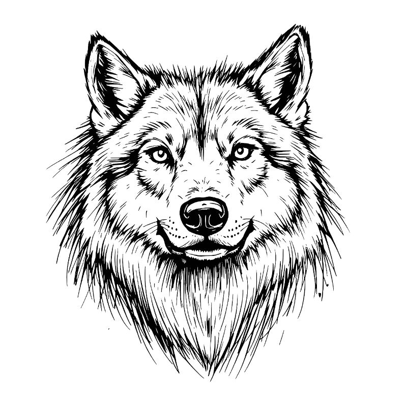 Wolf Head Line Style