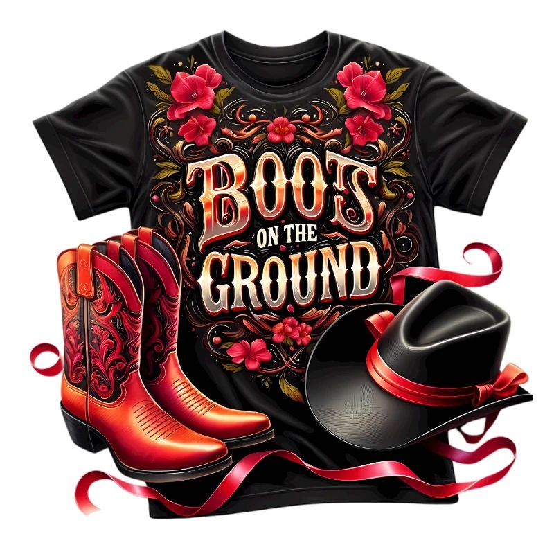 Red Country Hat and Boots
