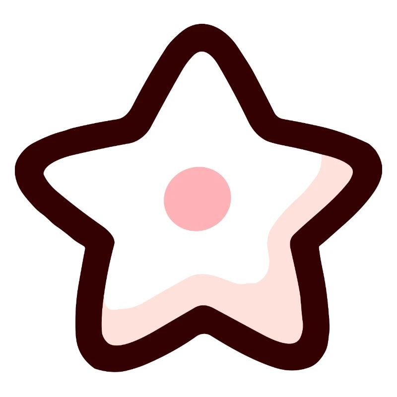 Étoile minimaliste avec centre rose