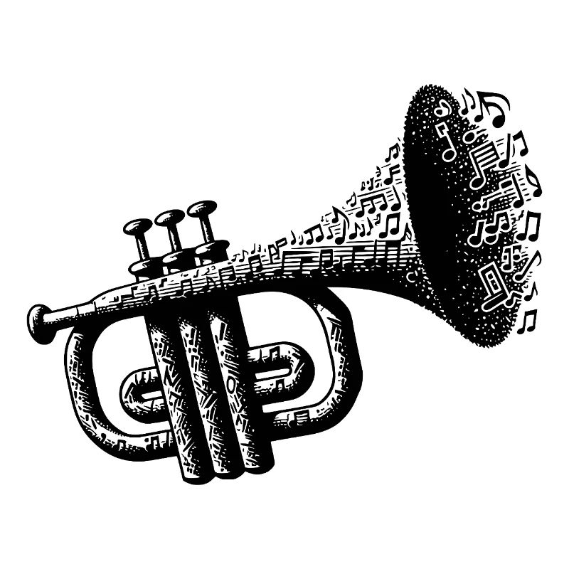 Trumpet on, worries from note explosion music magic