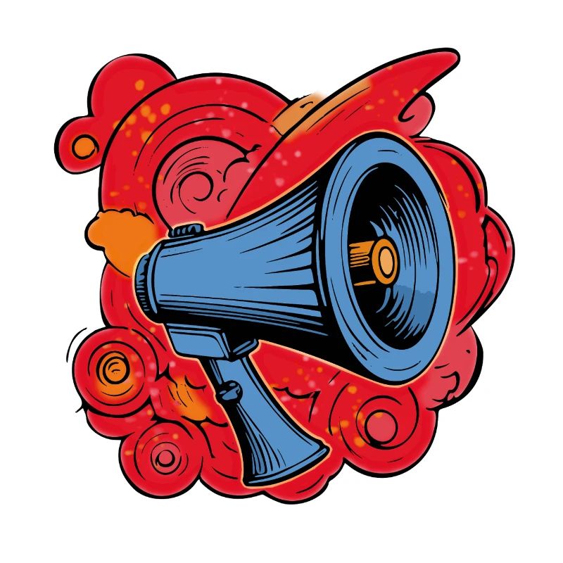 Haut-parleur graffiti avec explosions vibrantes
