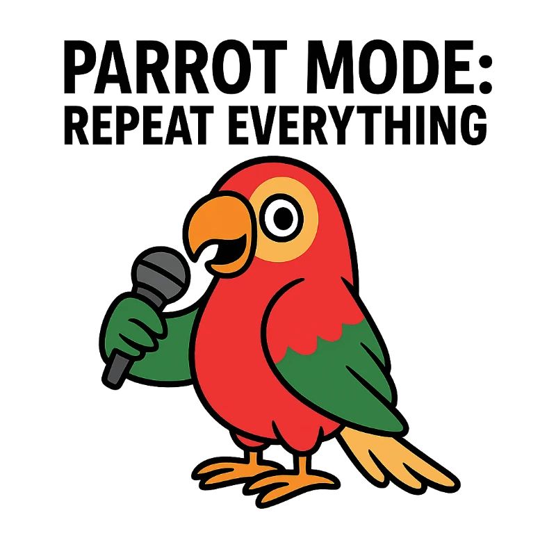 Lebendiger Papagei mit Mikrofon-Illustration