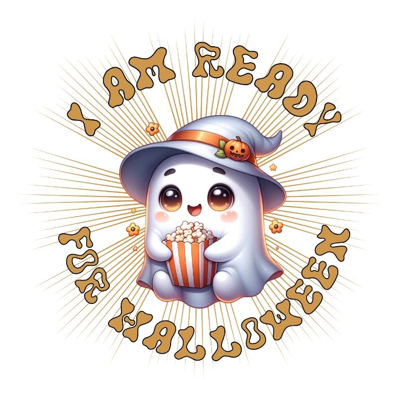 Cute ghost witch charm in Halloween style